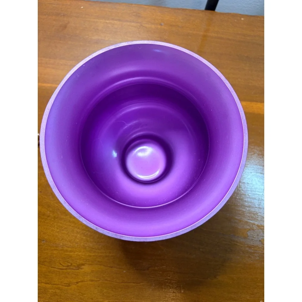 PartyLite Amathyst Candle Holder Vase Flared Rim Clear Pedestal‎ Base 5.5